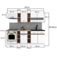 Bucatarie MARINA NEW 220 Alb / Gri